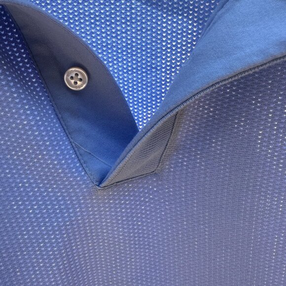 Boss Mercerized-cotton regular-fit, light blue polo with mesh micro pattern - Picture 3 of 3